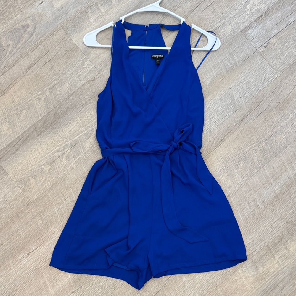 Express Royal Blue Wrap Romper